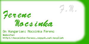 ferenc mocsinka business card